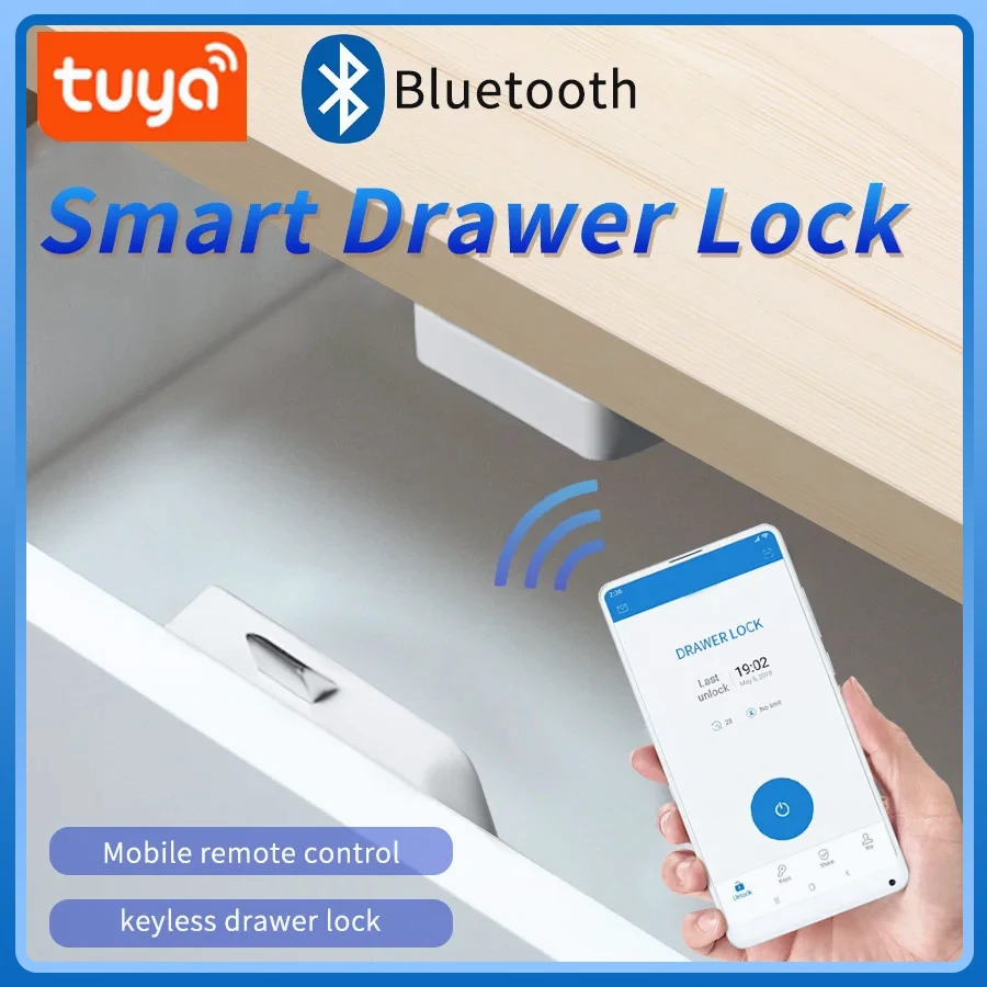 TUYA inteligentná zásuvka zákerník bez otvoru File Skrint Nábytok Elektronický bezdrôtový Bluetooth Keyless Invisible NFC Sensor Locks prepínač