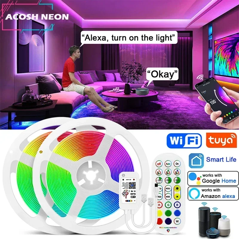 TUYA RGB LED LIGS LIGHTS 30M/98,4ft SMART WIFI RGB LED RID REBBON Svetlo SmartLife Control App Control Flexibilná práca LED diódy s Alexou