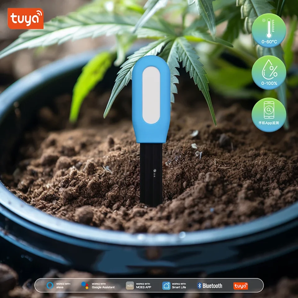 TUYA SMART 2IN1 Bluetooth Pôda Tester Teplota a vlhkosť Termo Hygrometer Garden Automation Detector DETEKTOR