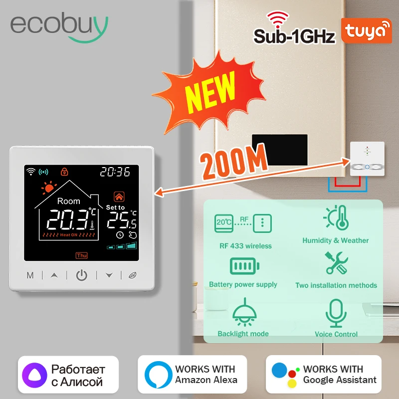 TUYA SMART HOME WIFI bezdrôtový termostat pre plyn
