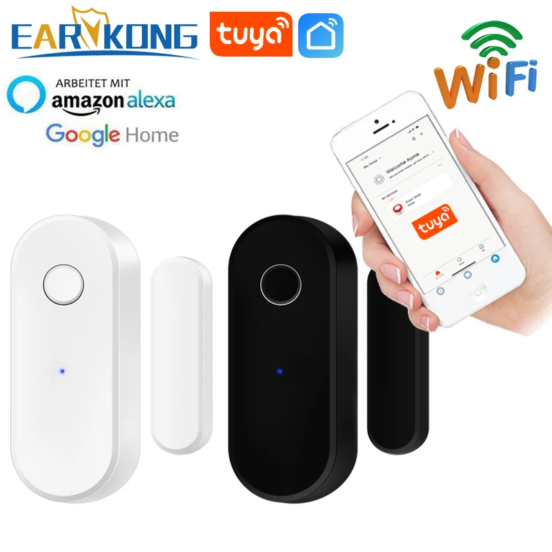 TUYA SMART HOME WIFI DVERE SENZOR DVERE DVERE Dvere Otvorené/zatvorené detektory bezpečnostná ochrana inteligentný život hlas pre Alexa Google