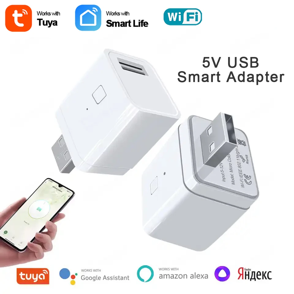 TUYA SMART Micro USB adaptér prepínač 5V WiFi MINI USB Power Adapter Funguje s Alexou hej Google Alice pre inteligentný domov