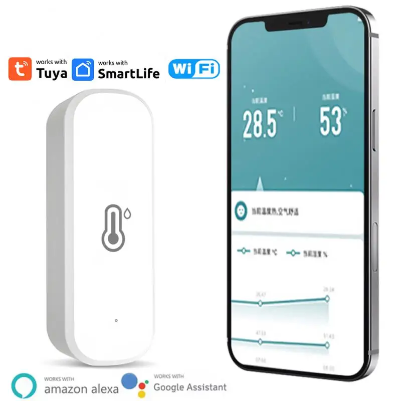TUYA SMART ZIGBEE Teplota a vlhkosť senzora vnútorný teplomer pre domácu prácu s domácim asistentom Alexa