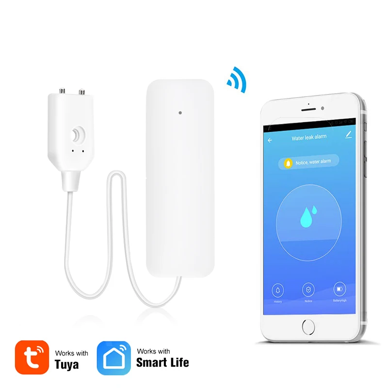 Tuya SmartLife App WiFi WiFi úniky detektora detektora snímača Alarm bezdrôtového detektora úniku vody