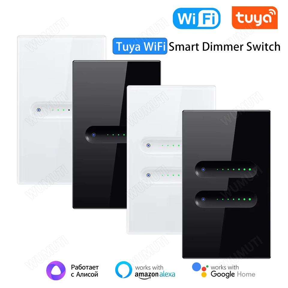 Tuya wifi 1/2 gang stmievací prepínač Smart Dimmer Light prepínač dotykovej panela Aplikácia Diaľkové ovládanie Práca s Alexa Google Home