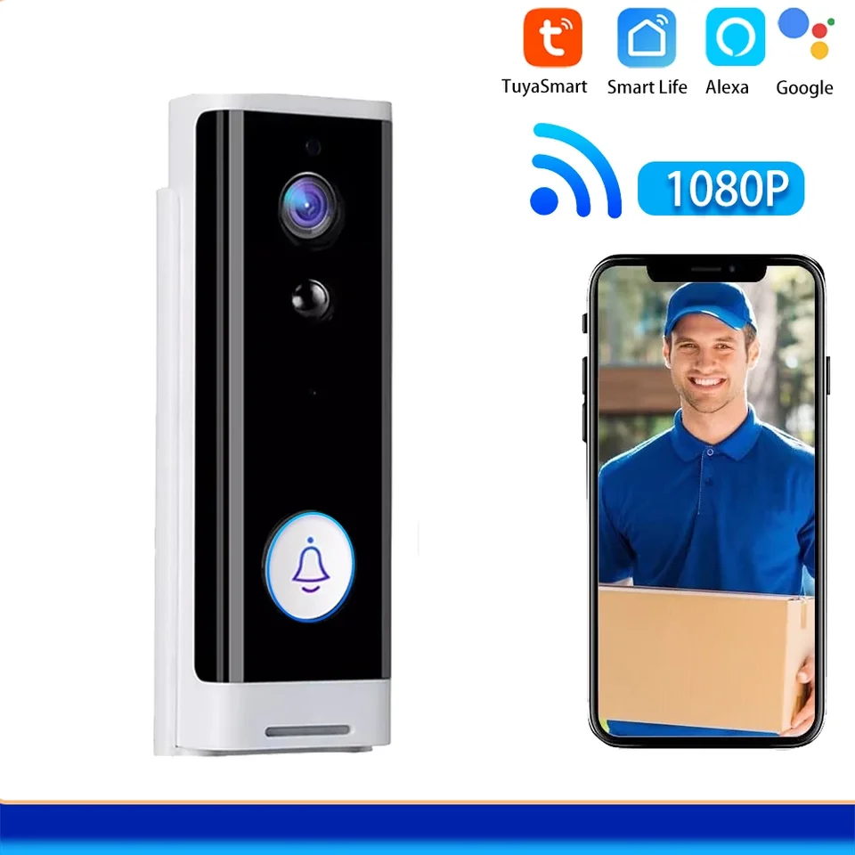 TUYA WiFi Door -Bell Fotoaparát vonkajší CCTV VIDEO DVERE TELEFÓN BATTER BATÉRA SMART HOME SATILNÁ PROGRÁSNA PROGRÁRNÁ SMARTLIFE ALEXA DOORE BELL
