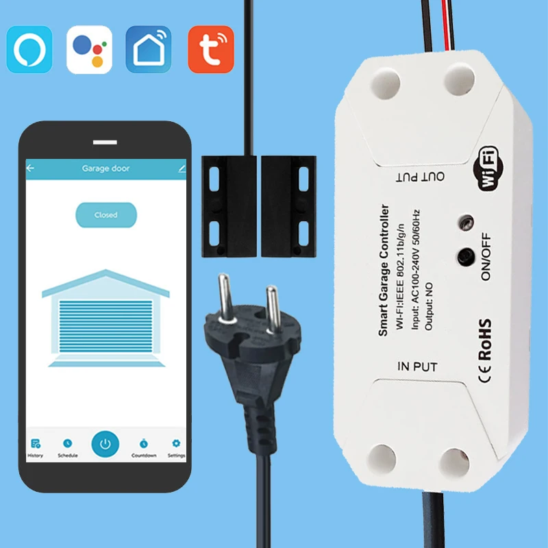 TUYA WiFi Garážové ovládacie prvky ovládacieho prvku diaľkového ovládača SMIETKY SMART OPROSTIKA SPROT Alexa Echo Google Home SmartLife