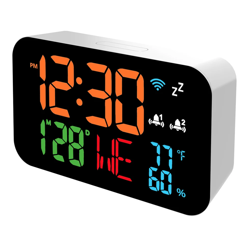 TUYA WIFI Hodiny Kalendár inteligentného teplomeru Hygrometer s digitálnym LED displejom podporujú automatickú kalibráciu WIFI/4-úroveň