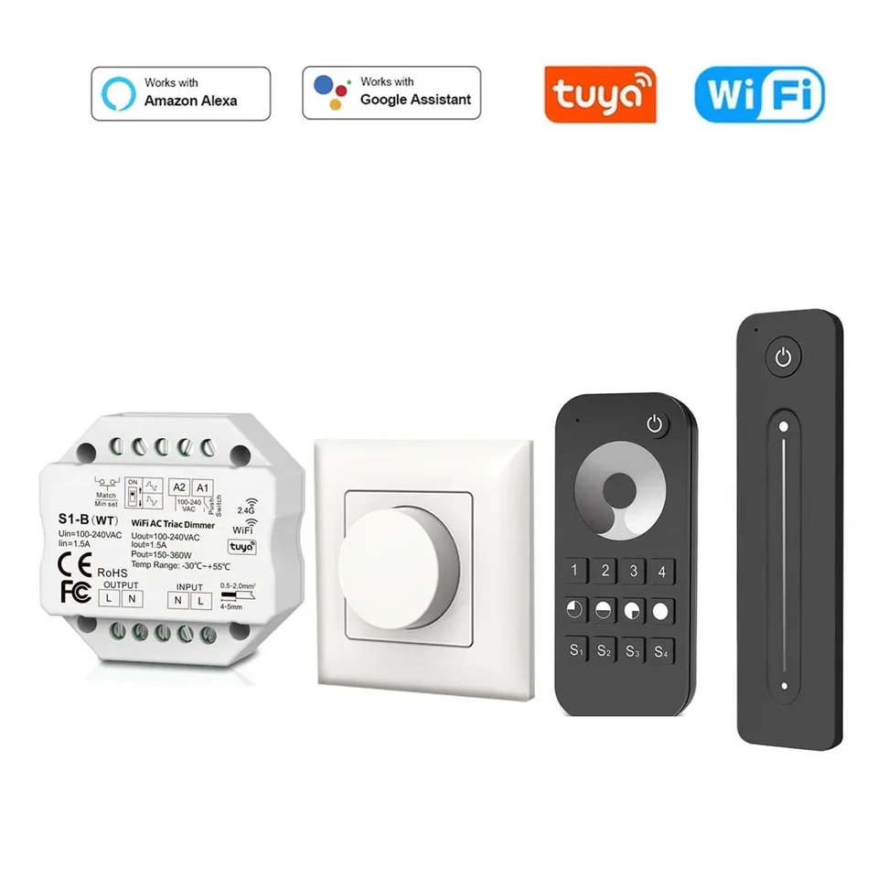 TUYA WiFi LED Dimmer 220V 110V AC AC TRIAC DOMER SWIND Wireless 2.4G RF DISTOBIL