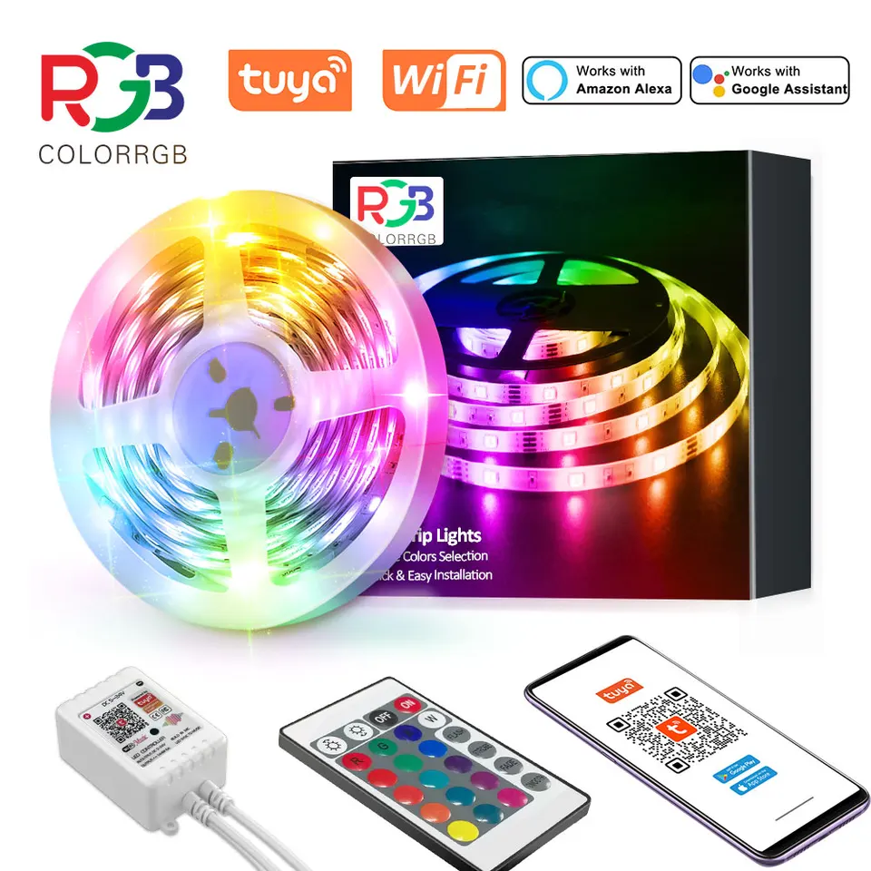 TUYA WIFI LED SLKOTY SLKOTY, SYNTLÁ LED LED SLEPET KOMPATIBALI S ALEXA a Google HOME, APP a SYNC DIVERATION A HASE