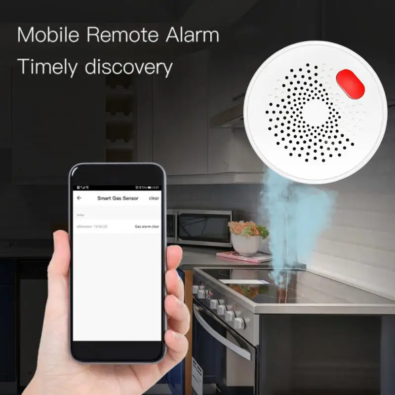 Tuya Wifi/ Senzor zemného plynu Snímateľný domácnosť inteligentný LPG plynový alarm detektor úniku senzor Fire Bezpečnosť inteligentný dom