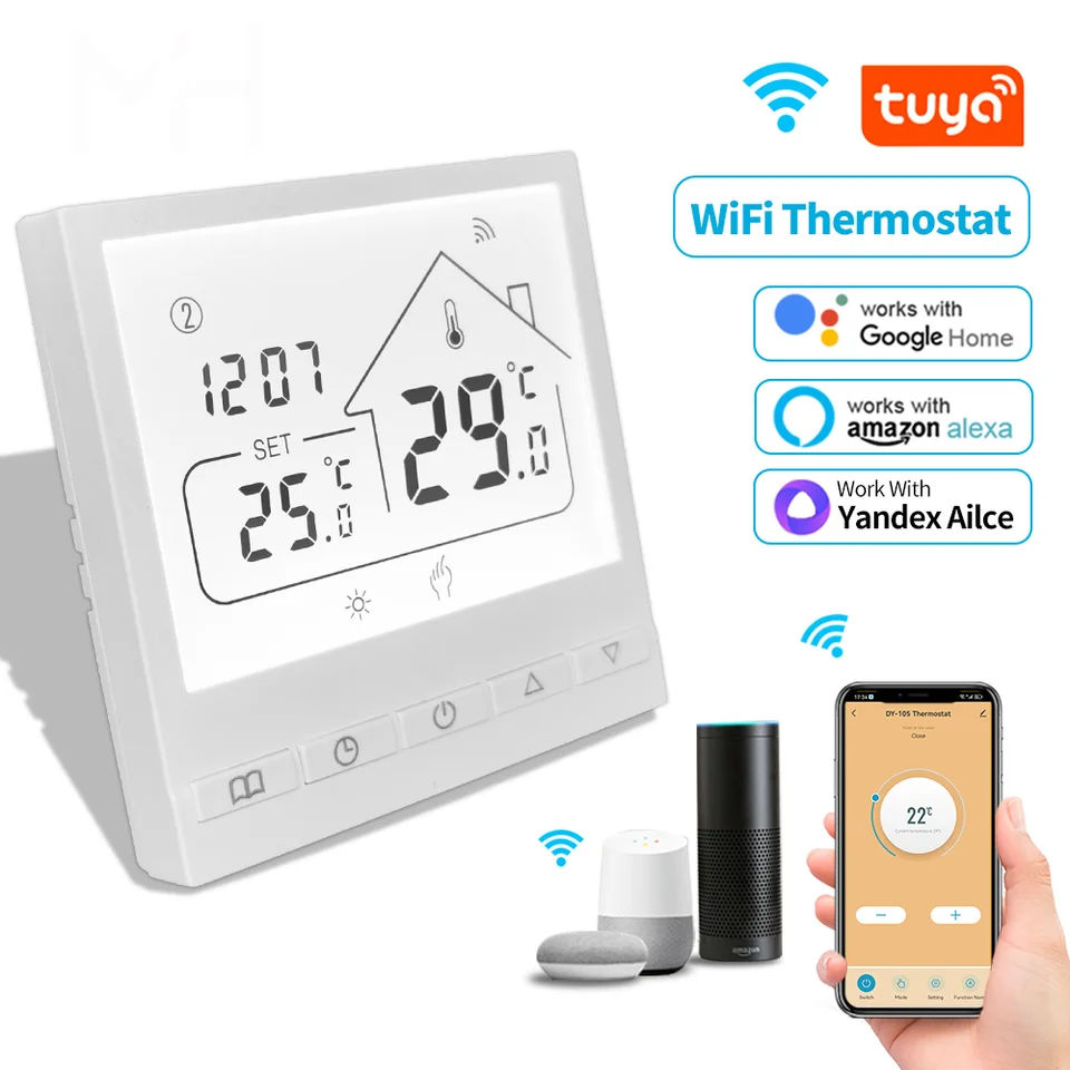 TUYA WiFi Smart LCD Displej termostat elektrická podlahová aplikácia Vykurovanie Voda/plyn