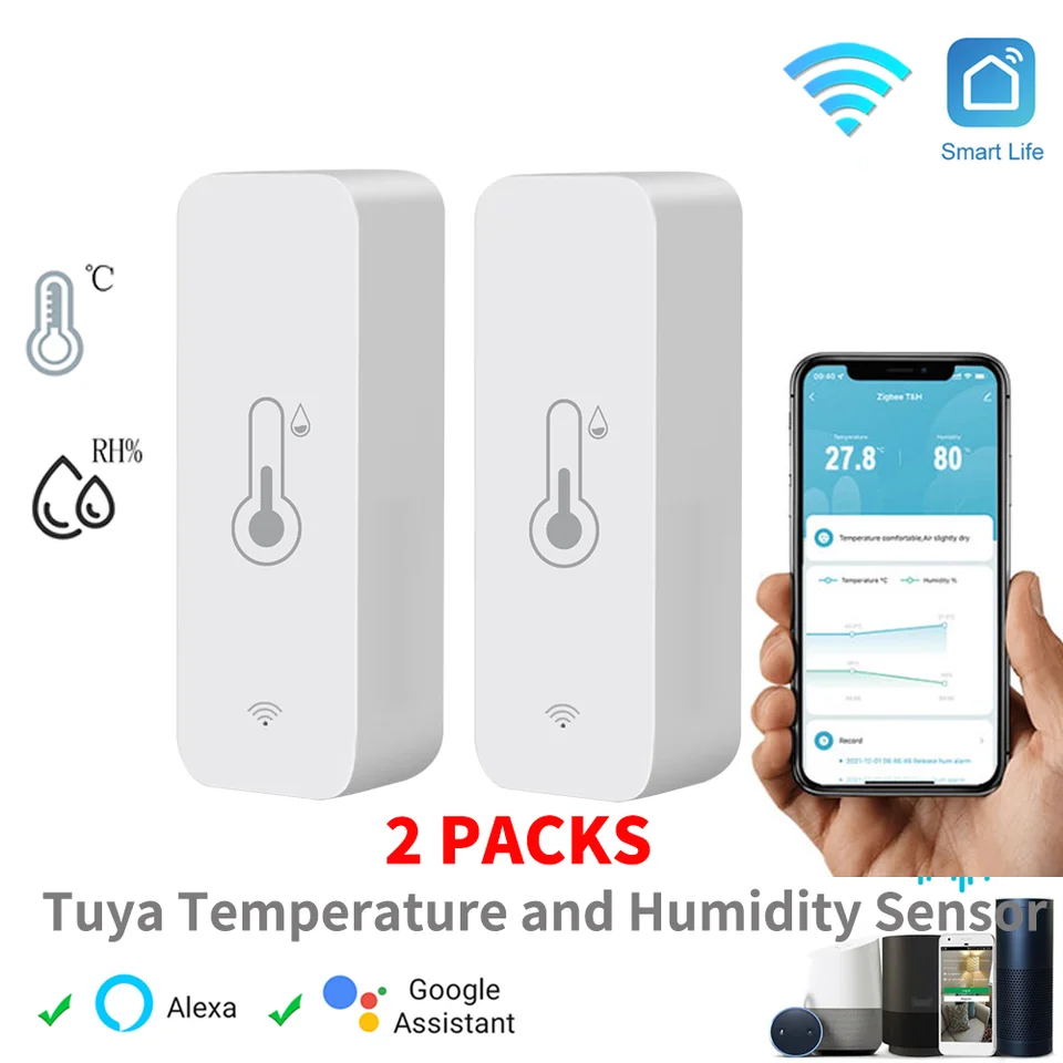 Tuya wifi teplota vlhkosti senzor SmartLife vzdialený monitor pre inteligentnú domácu prácu s asistentkou Alexa Google