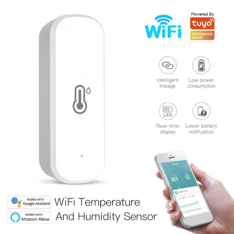 TUYA WIFI/ZIGBEE inteligentná teplota a vlhkosť senzora SMART LIFE APP APP DISTER MONICOM HYGROMETROMORUMORUMORUMORE S HOME HOME ALEXA