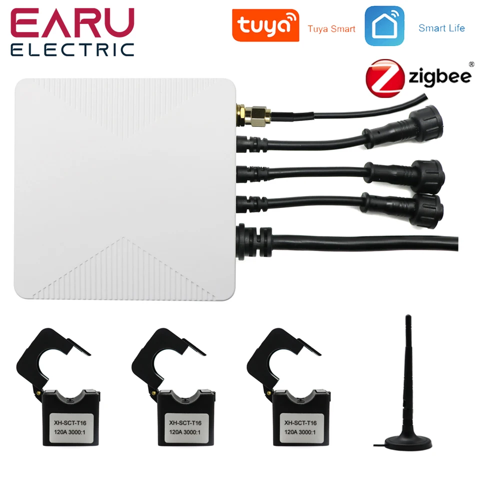 TUYA WIFI ZIGBEE SMART ENERGIE ENERGIERKEJ METEROV KWH Power Monitor 3 fázová fáza 500a 300a 200a 120a 80A CLAM CLAMP prúdový transformátor