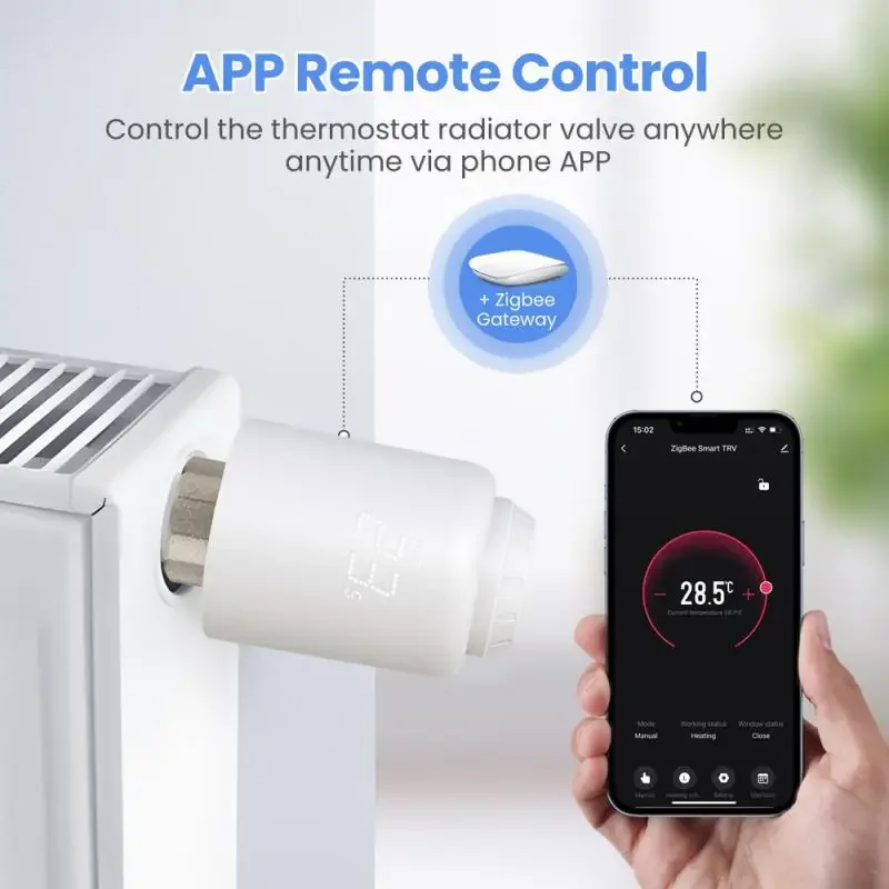 TUYA WIFI/ZIGBEE SMART TERMOSTAT RADIÁTOR UNDLODNÉ ZAPNUTIE OVLÁDACIA KONŠTRUKTOVÝ VENTIVE Nastavenia konštantnej teploty pre inteligentný život Alexa