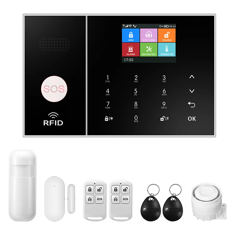 TUYA Wireless Home WiFi GSM Home Security s detektorom detektora pohybu Senzor vlámania Alarm podporuje Alexa a Google