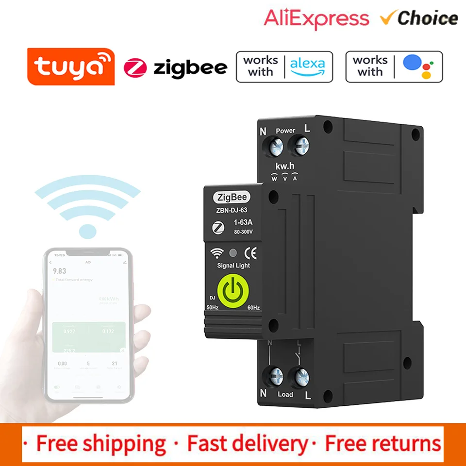 TUYA ZIGBEE 1P istič OFF OFF OFF FOTOVOLTAIC obojsmerné meranie energie Meter