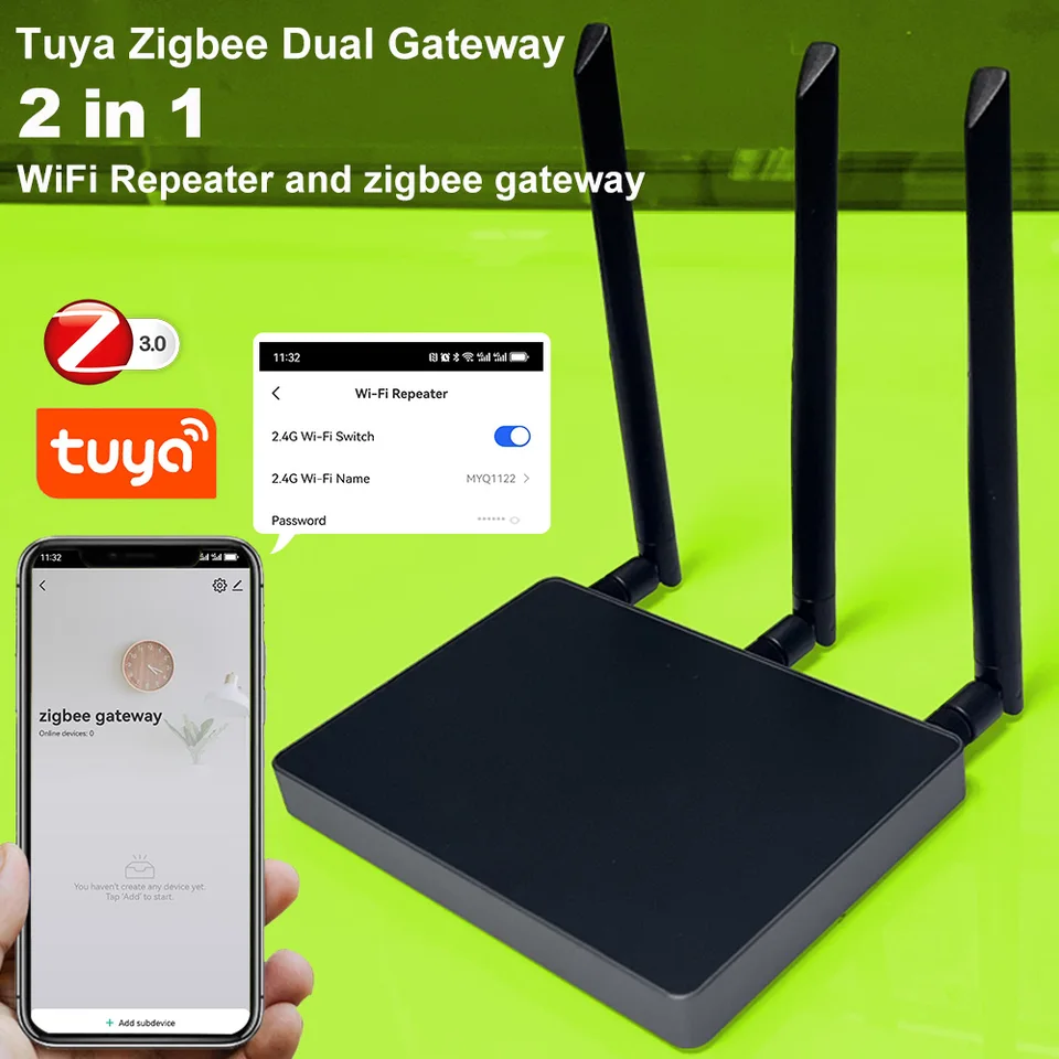 Tuya Zigbee Dual Gateway s WiFi Repeater vylepšený signál inteligentný dom