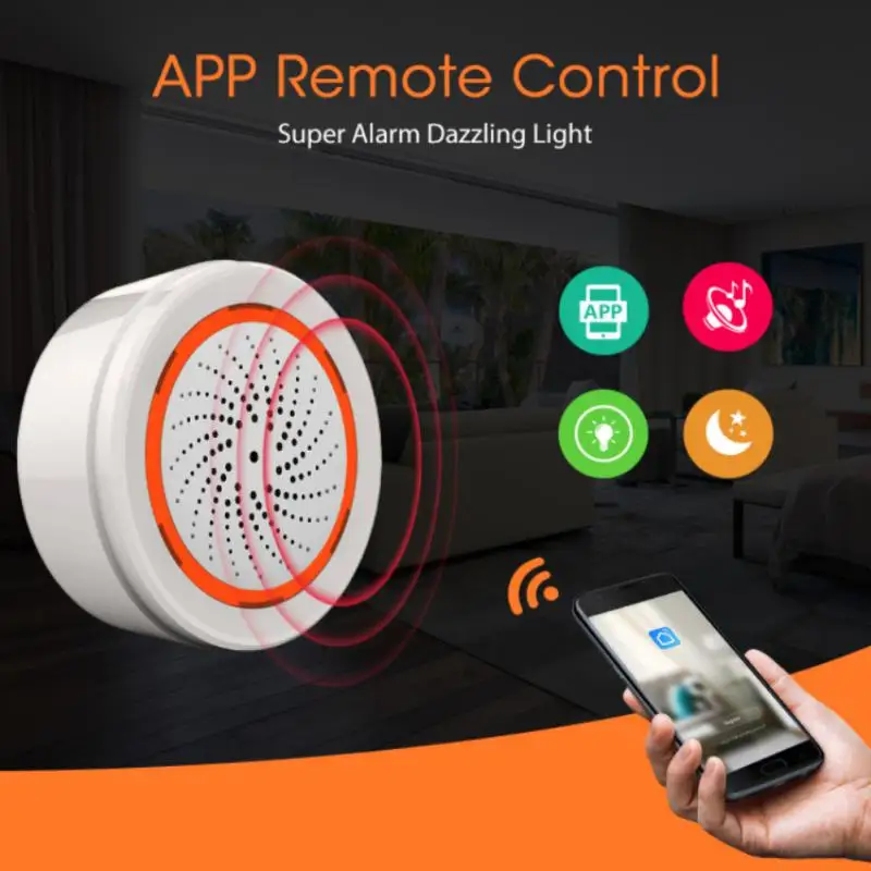 TUYA ZIGBEE SMART SIREN Alarm pre domácu bezpečnosť s výstražkami Strobe Podpora kábla USB zapnutie