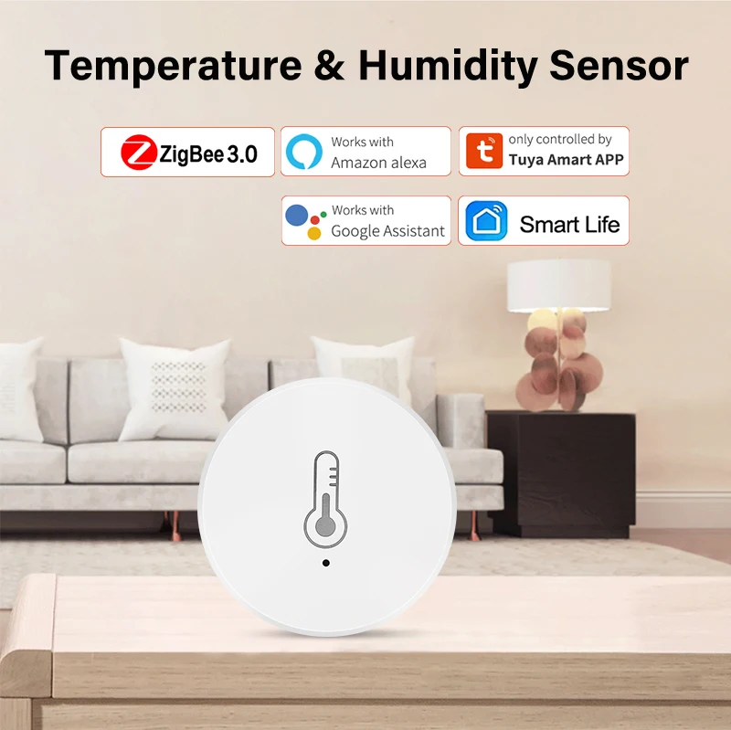 TUYA ZIGBEE Teplota a vlhkosť senzor diaľkový monitor inteligentný život Aplikácia Práca s batériou s Alexa Google Home