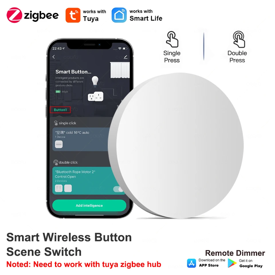 TUYA ZIGBEE TLOVANIE Scéna prepínač tlačidla Stlačte inteligentné prepojenie s Automatizačným scenárom TUYA Automatizačný scenár