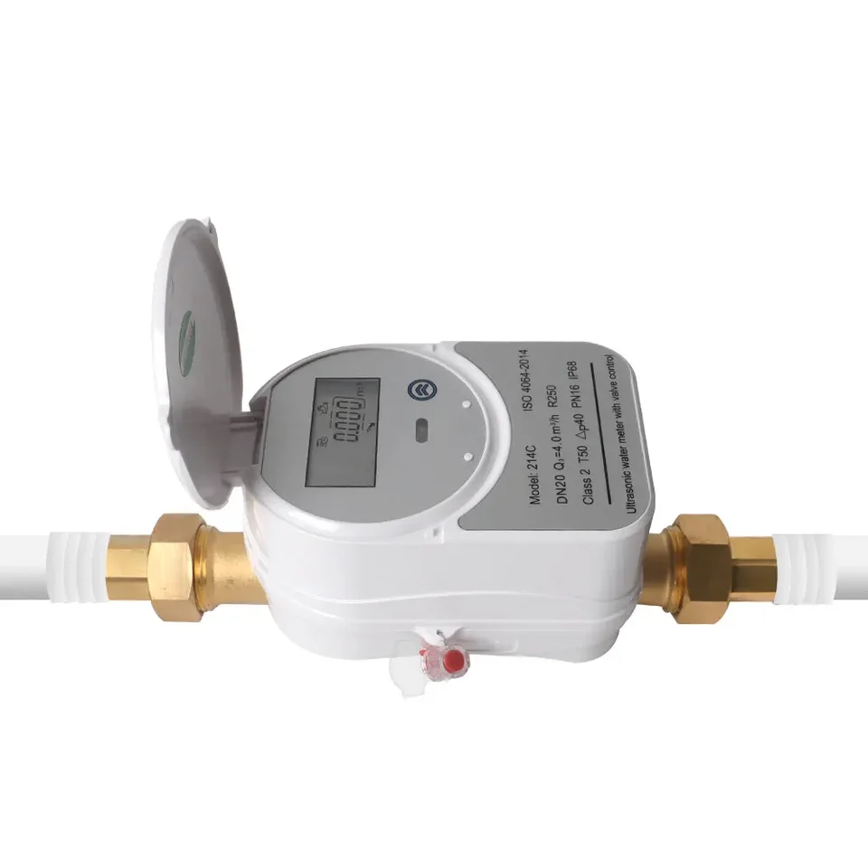 Tuya Zigbee ultrazvukový vodný meter s ventilom LCD zobrazuje voda Množstvo tok Spotreba meranie IP68