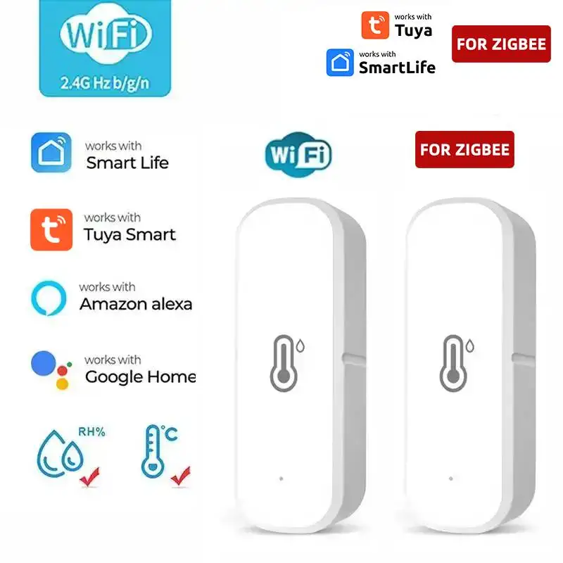 TUYA ZIGBEE/WIFI Inteligentná teplota a vlhkosť snímača batérie Smart Home Security Práca s Alexa Google Home