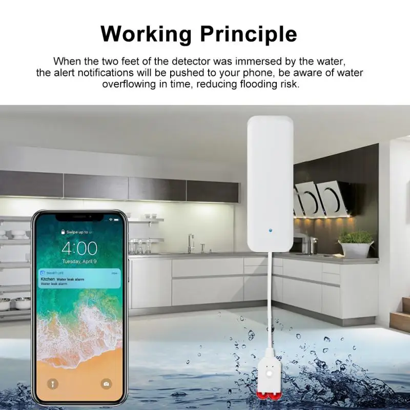 Tuya Zigbee únik vody Alarm snímač úniku detektor povodní voda únik