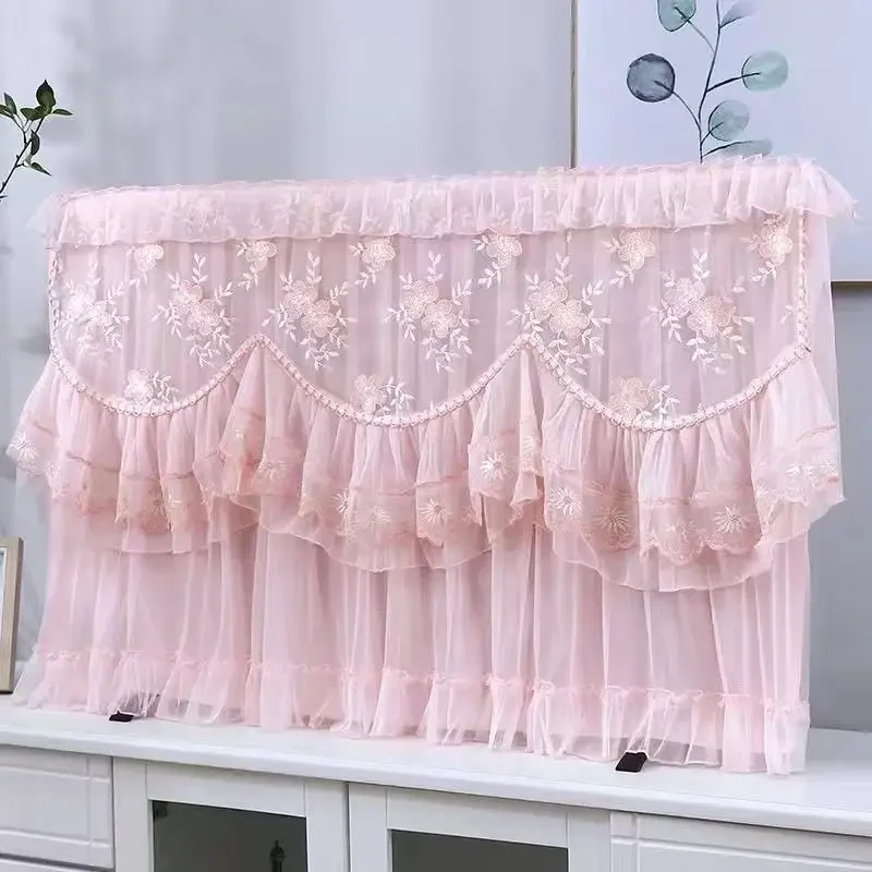 TV Cover Lace Lotus Leav Border Dust Prach