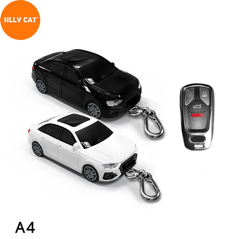 Tvar automobilu Model automobil Kľúč fob case cover chránič vrecka Vhodný pre Audi A4 B9 Plastový model kľúča Kľúčový kryt kľúča