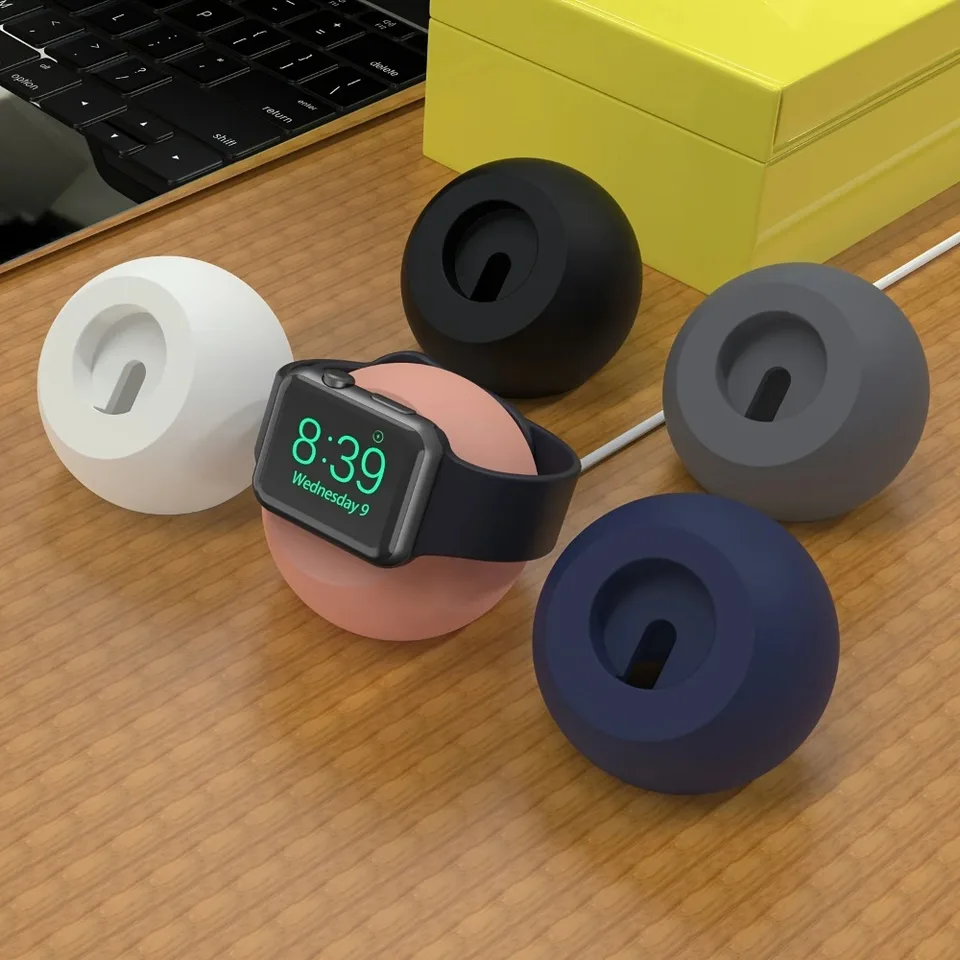 Tvar stolovej gule Magnetické silikónové nabíjanie držiaka pre Apple Iwatch 10 9 Bezpečná bezdrôtová nabíjačka Dock Station hodinky nabíjanie stojan