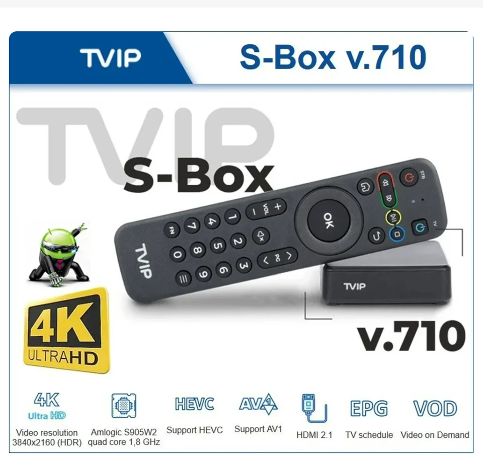 TVIP710 TVIP 710 Box 1 GB 8 GB Amlogic S905W Quad Core TV box TVIP S-Box V.710 3840x2160 4K ON Linux TVIP V710