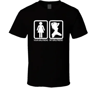 Tvoja priateľka moja priateľka Funny Tee Lovely Citáty Gf Men T-Shirts Darček nový
