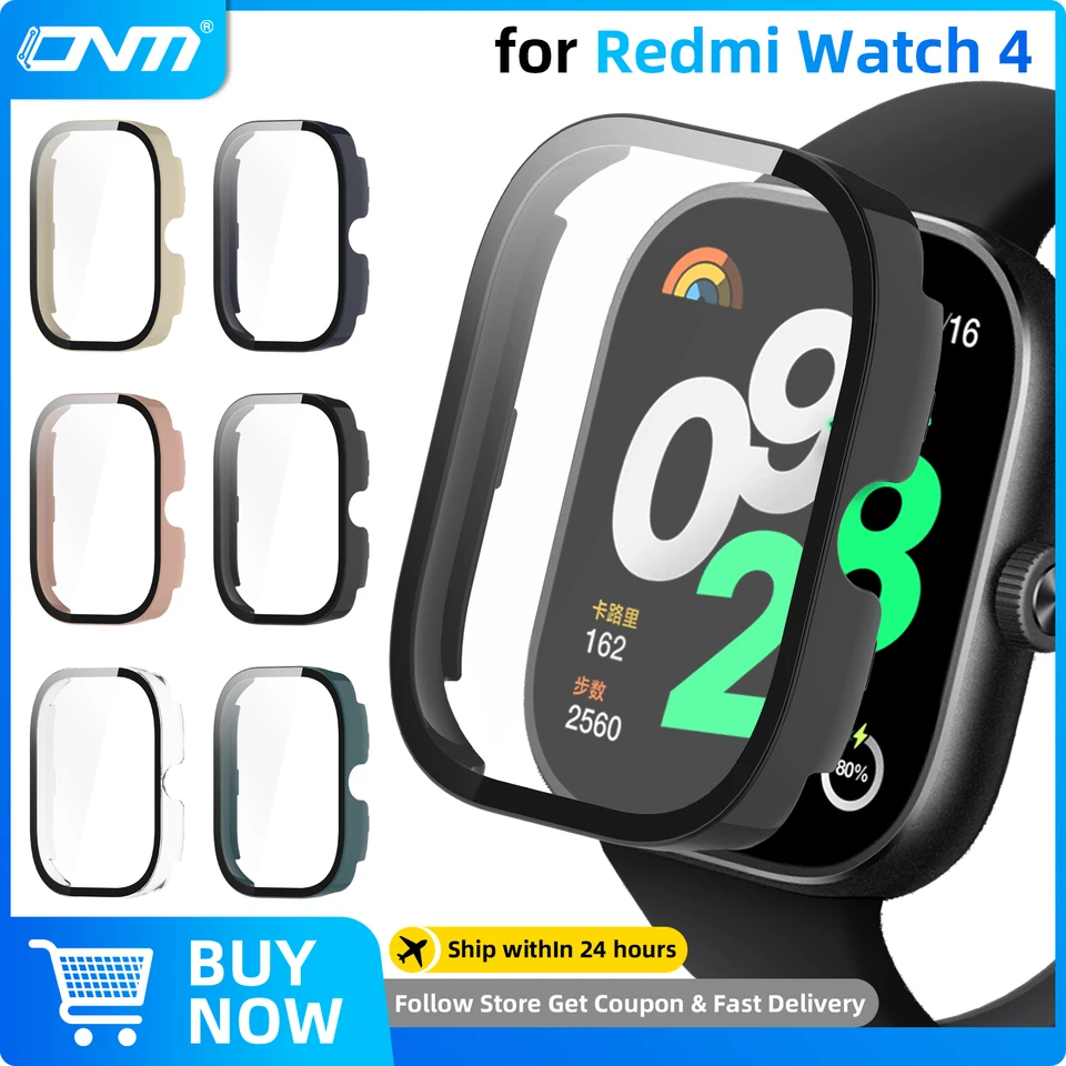 Tvrdé puzdro+sklo pre Xiaomi Redmi Watch 4 Ochranná ochrana skleneného nárazníka Ochrana obal
