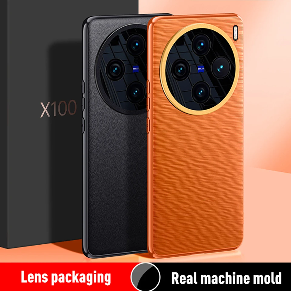 Tvrdý PC Capa pre Vivo X100 Pro Case Luxury Lexury Look Shock odolný voči tenkej krivky Ochranný kryt pre zadné puzdro Vivo X100Pro