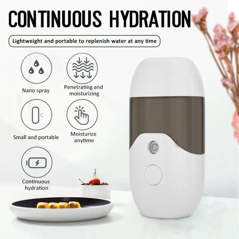 Tvácna hmlová tvár parný parník Spa Atomizer USB Mini Spa Face prenosný zvlhčovač nabíjateľný hydratačný nano