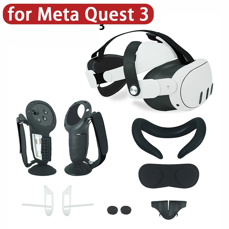 Tvárový kryt pre Meta Quest 3 hlavné remienky Grip Eyes Pad 7 in 1 VR Tvár Atcesory for Quest 3 VR Nahradenie