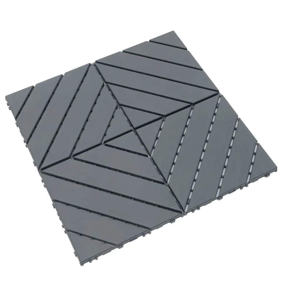 Twill Interlocking Patio paluby dlaždice 44 balenie 12x12 palca, ľahká inštalácia pre bazén, balkón, polypropyl