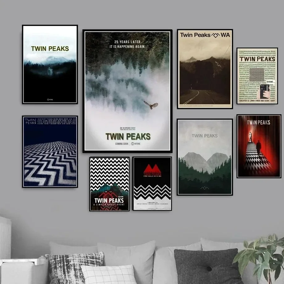 Twin Peaks TV Series ukazuje klasický filmový plagát anime plagát a výtlačky Canvas Painting Art Wall Pictures pre dekoráciu obývacej izby
