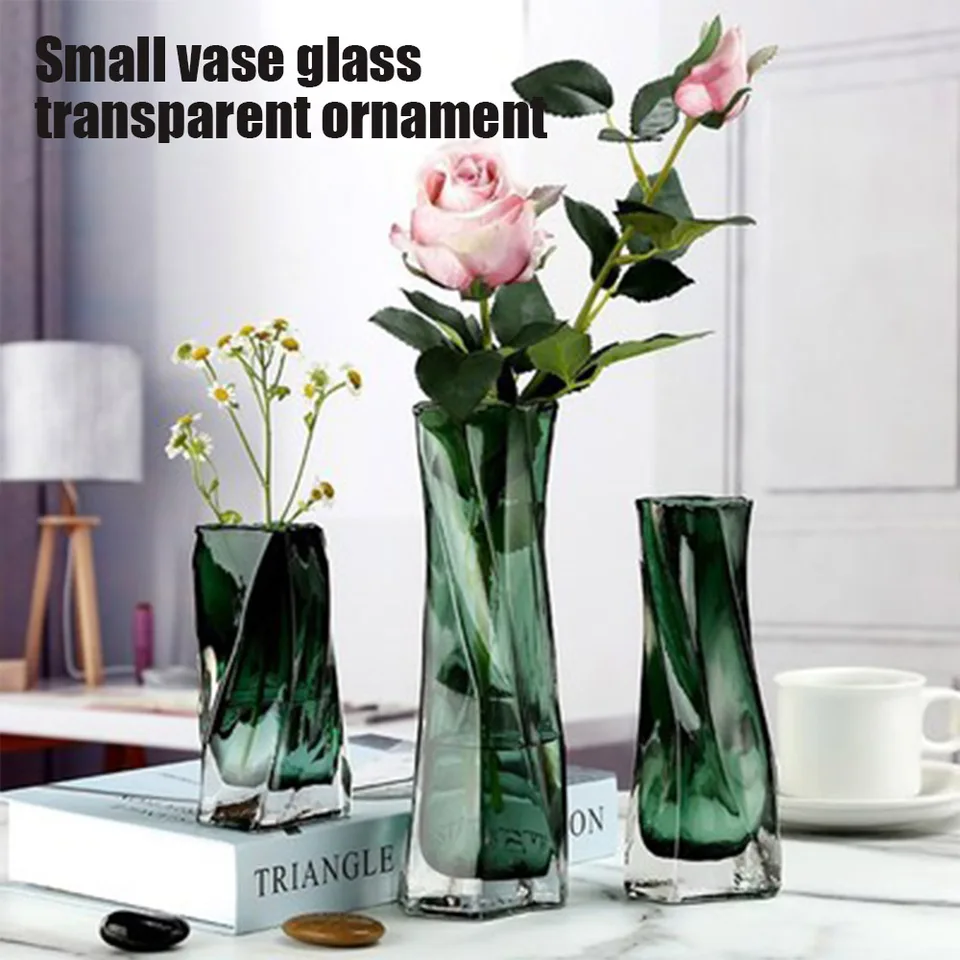 Twisted Glass Flower Pot Simple Art Design