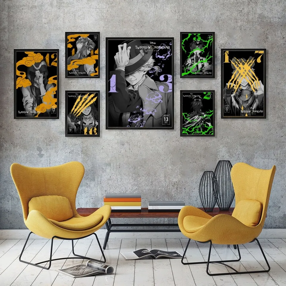 Twisted Wonderland plagát 1pc karikatúra popový papier papier nepremokavý HD SPELOM Spálňa vchod domov obývacia izba