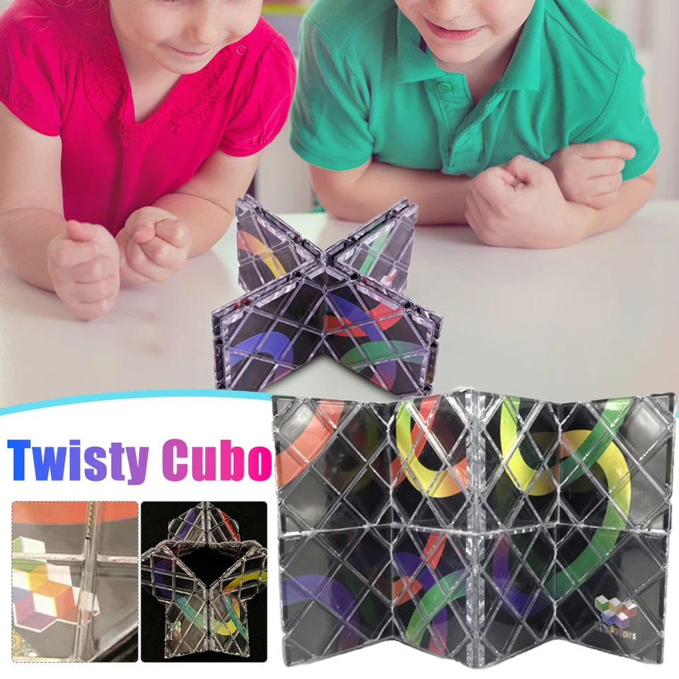 Twisty Cubo Magician Professional Cube Classic Toys Cube Puzzle Panel Puzzle Magic 8 Panely 3 Rings Skladacie skladacie kocky darčeky