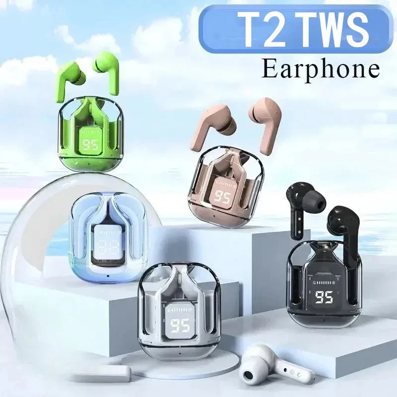 TWS Wireless Bluetooth Headset Transparentné ENC pre slúchadlá LED Digitálne zobrazenie hifi stereofónne zvukové slúchadlá pre športové práce