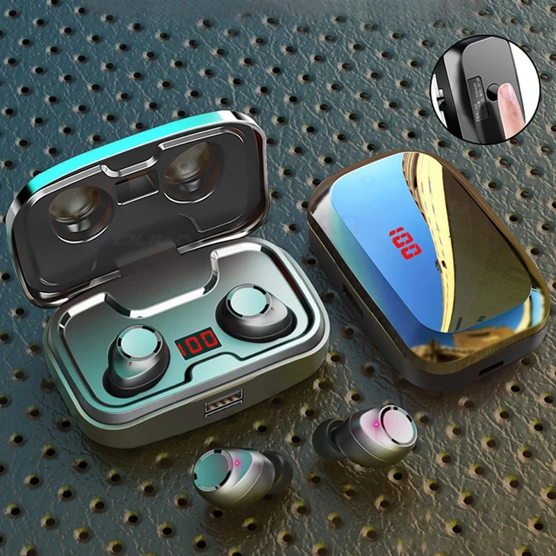 TWS X10 Wireless Bluetooth Headset HIFI Stereo športové vodotesné redukcie hluku Binaurálny dotyk odtlačkov prstov s nabíjacou skrinkou