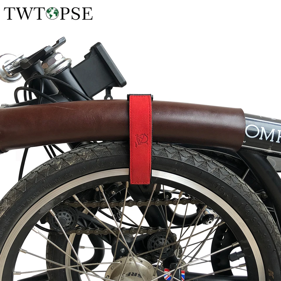 Twtopse Bicycle Rámový koleso Pevný popruh pre brromptonové skladacie bicykle 3Sixty Pikes Viazaný pásový slučkový slučkový cyklistický nohavice remienok 1 pár