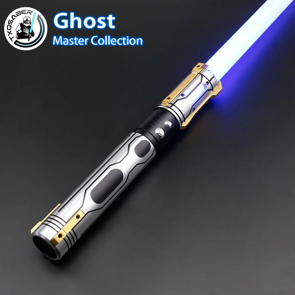 Txqsaber duch vysokokvalitný svetelný meč kovový hil kovový hil hladký hojdačka ťažké dueling rgb laserový meč 12 farby Zmeniť darček cosplay
