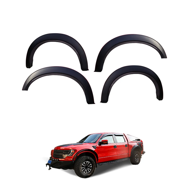 TXR Fender Fender Flares Auto BodyKit Exteriér čierna farba vstrekovanie kolies Auto príslušenstvo pre Ford F150 Raptor 2009-2014
