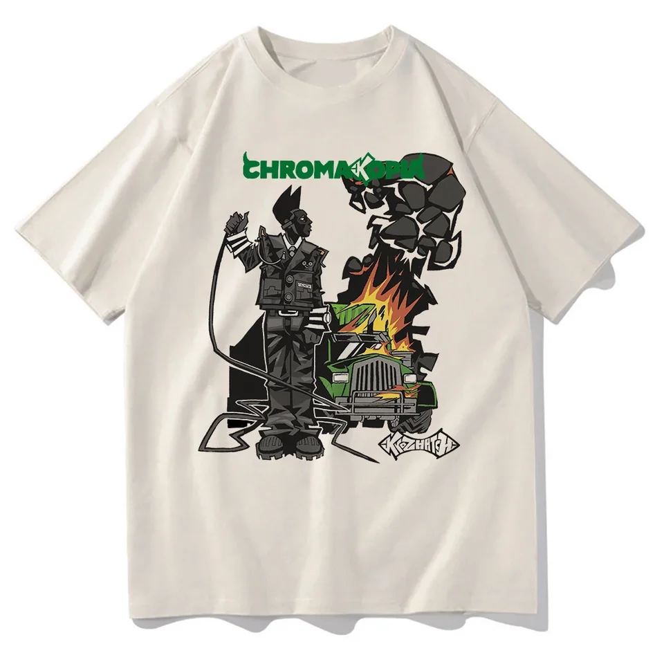 Tyler Tvorca Chromakopia t tričko módne ženy estetické grafické tričko unisex vintage pieskové bavlnené tričká