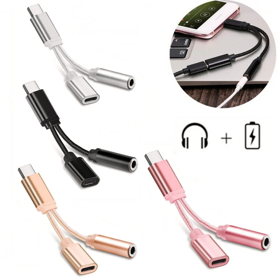 Typ C na 3,5 mm slúchadla typu C 3,5 mm slúchadla AUX USB C Adaptér pre slúchadlá 3,5 Jack Audio Cable pre adaptér Huawei Xiaomi